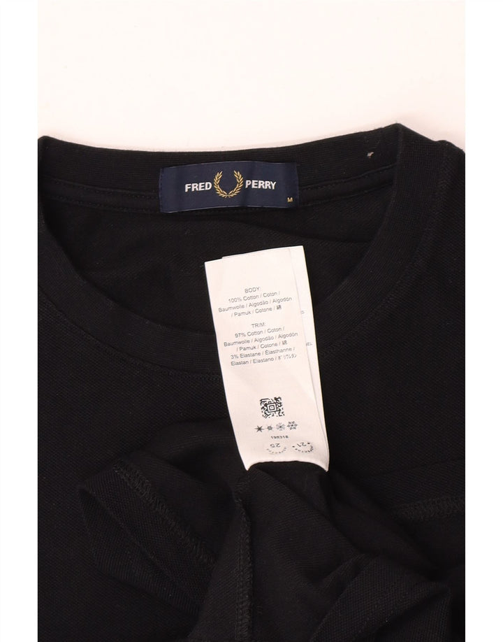Мужская футболка Fred Perry Top среднего размера из хлопка с цветными блоками черного цвета