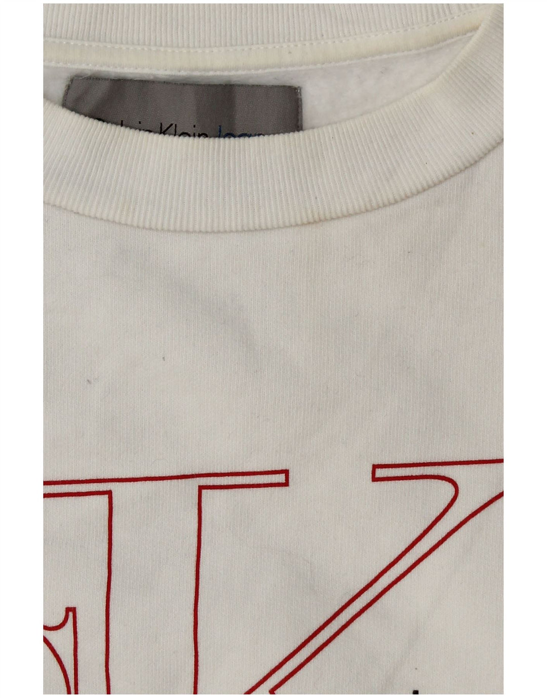 CALVIN KLEIN JEANS Женский укороченный свитшот с рисунком UK 6 XS Белый