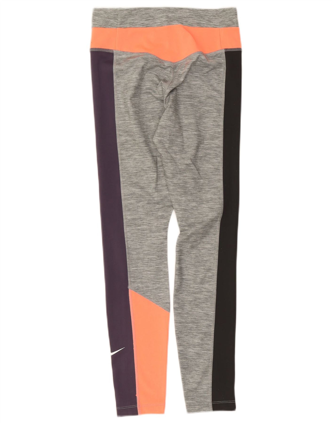 Женские леггинсы Nike Dri Fit UK 10, маленькие серые, полиэстер с цветными блоками