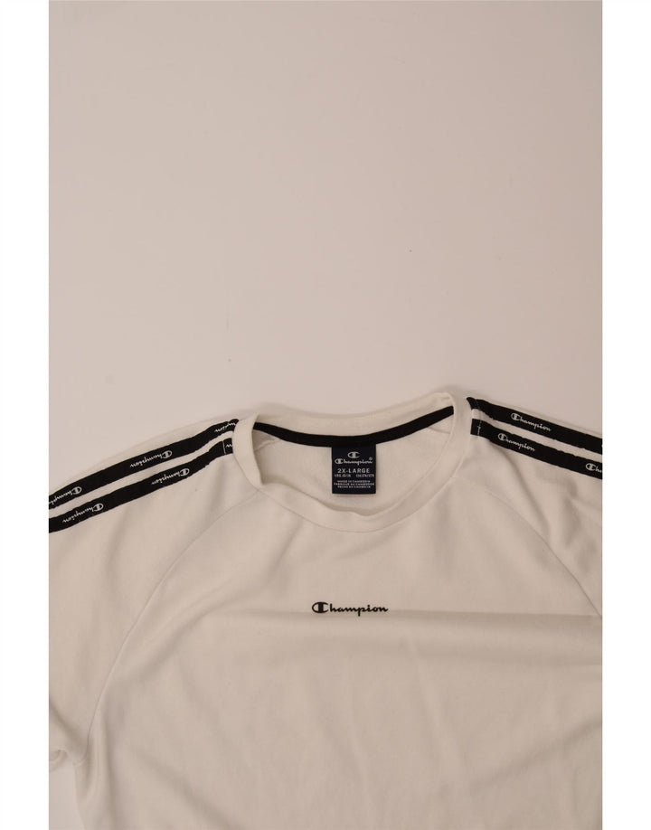 CHAMPION Boys Graphic Sweatshirt Jumper 15-16 Years 2XL  White Vintage Champion and Second-Hand Champion from Messina Hembry 