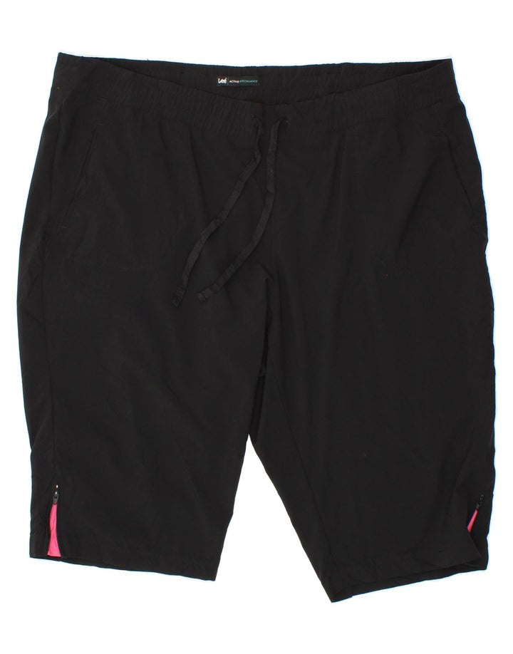 LEE Womens Sport Shorts US 22 3XL Black Polyester Vintage Lee and Second-Hand Lee from Messina Hembry 