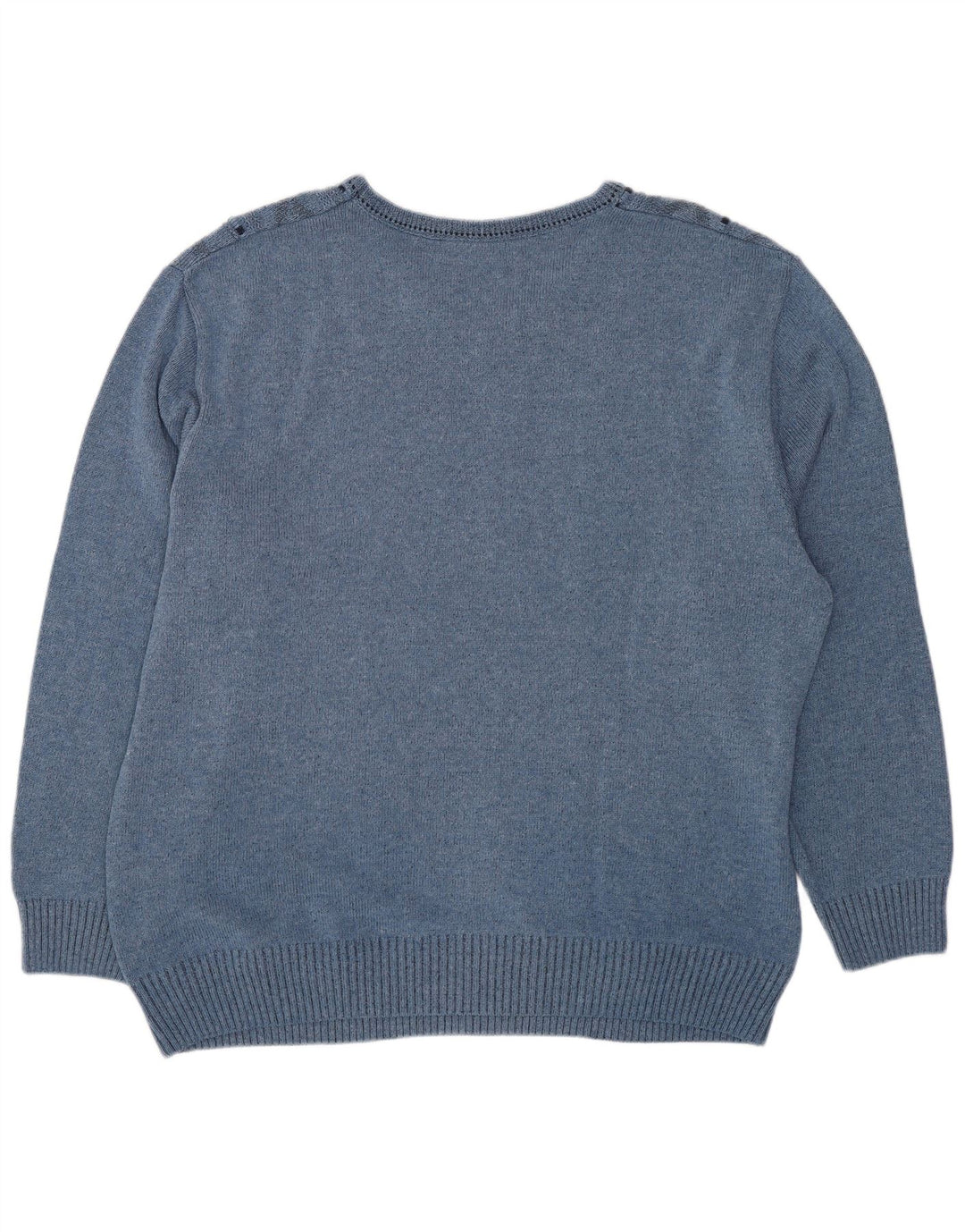 ВИНТАЖНЫЙ мужской джемпер с v-образным вырезом, Великобритания, размер 44 XL, синий хлопок с геометрическим рисунком