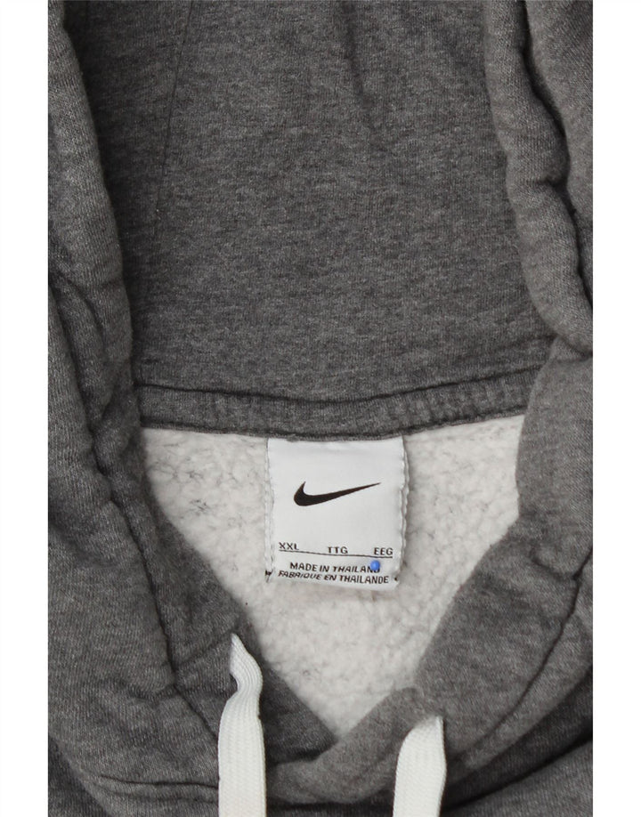 NIKE Mens Hoodie Jumper 2XL Grey Cotton