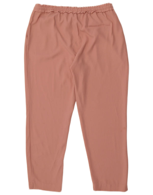 Женские зауженные укороченные брюки с высокой талией Zara UK 18 XL W32 L27 розовые