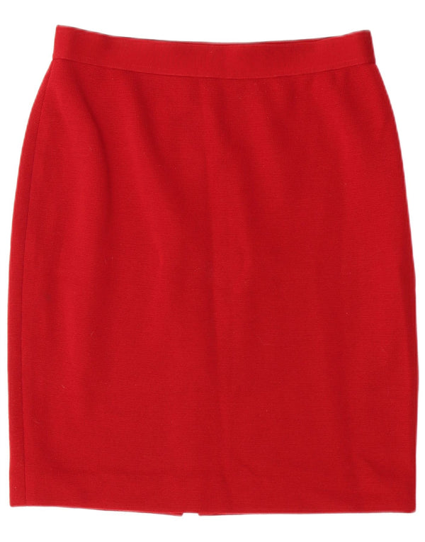 Винтажная женская юбка-карандаш W32, большая красная шерсть