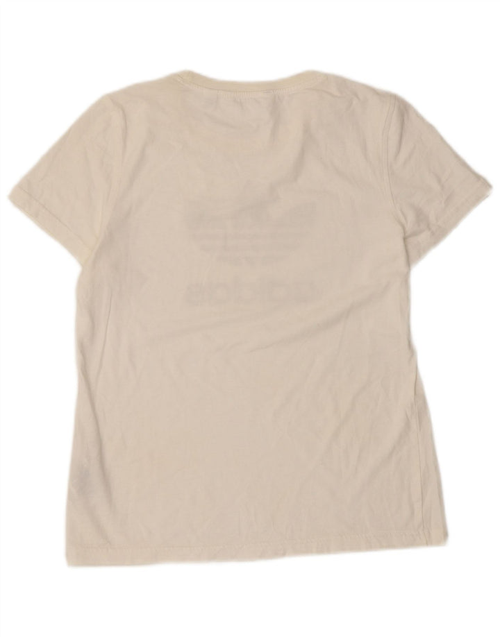 Женская футболка с рисунком Adidas Top UK 14, средний белый хлопок, белый цвет