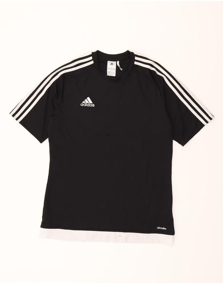 Мужская футболка ADIDAS Climalite, верх, средний черный, полиэстер с цветными блоками
