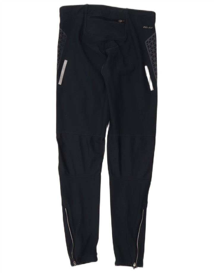 Женские леггинсы Nike Dri Fit UK 12, средний темно-синий, полиэстер с геометрическим рисунком