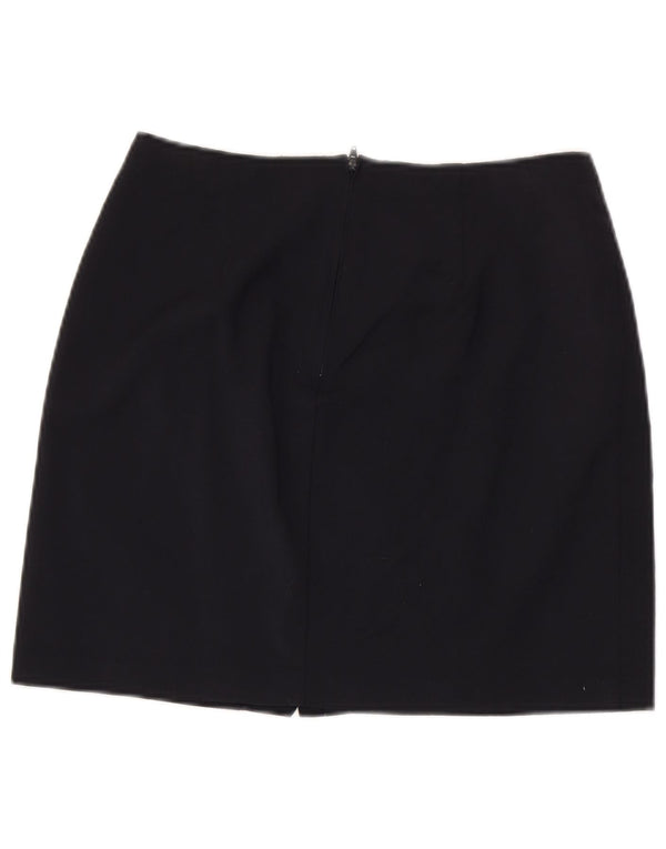 Женская мини-юбка Benetton IT 44 Medium W28 Темно-синяя из натуральной шерсти