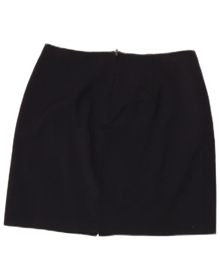 Женская мини-юбка Benetton IT 44 Medium W28 Темно-синяя из натуральной шерсти