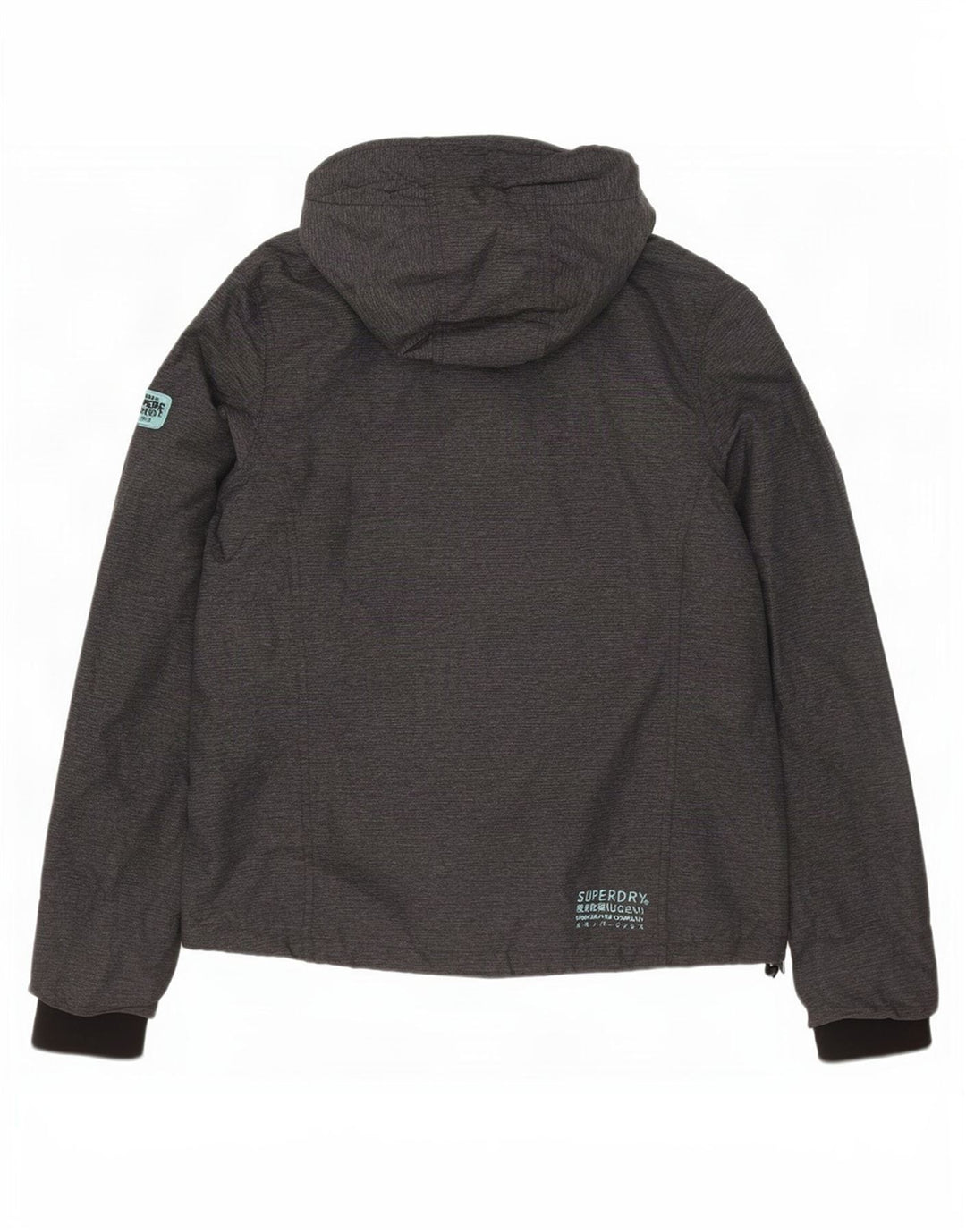 Женская дождевик с капюшоном Superdry UK 16, большой серый нейлон