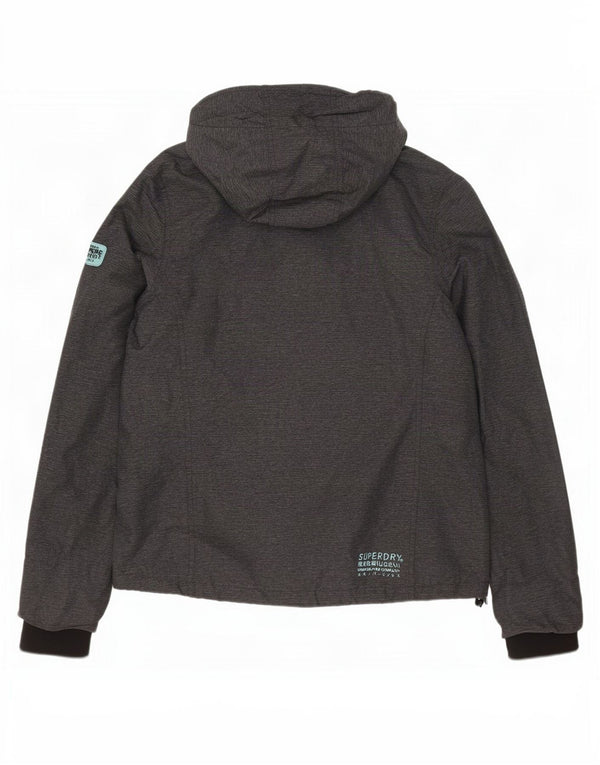 Женская дождевик с капюшоном Superdry UK 16, большой серый нейлон