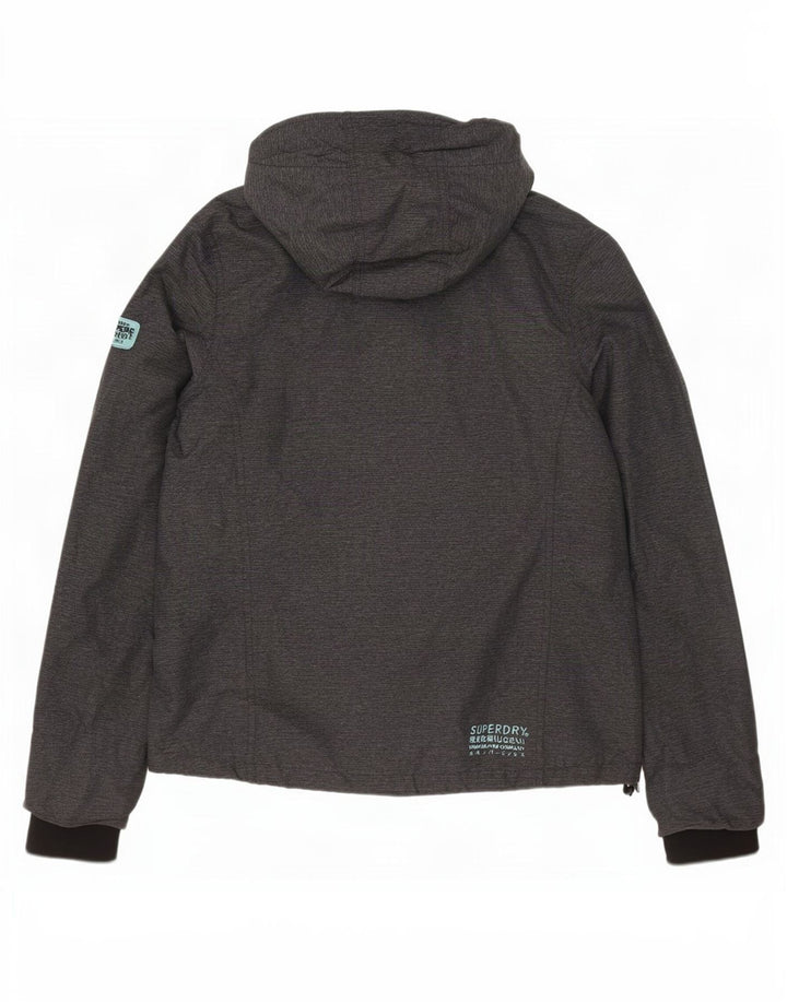 Женская дождевик с капюшоном Superdry UK 16, большой серый нейлон