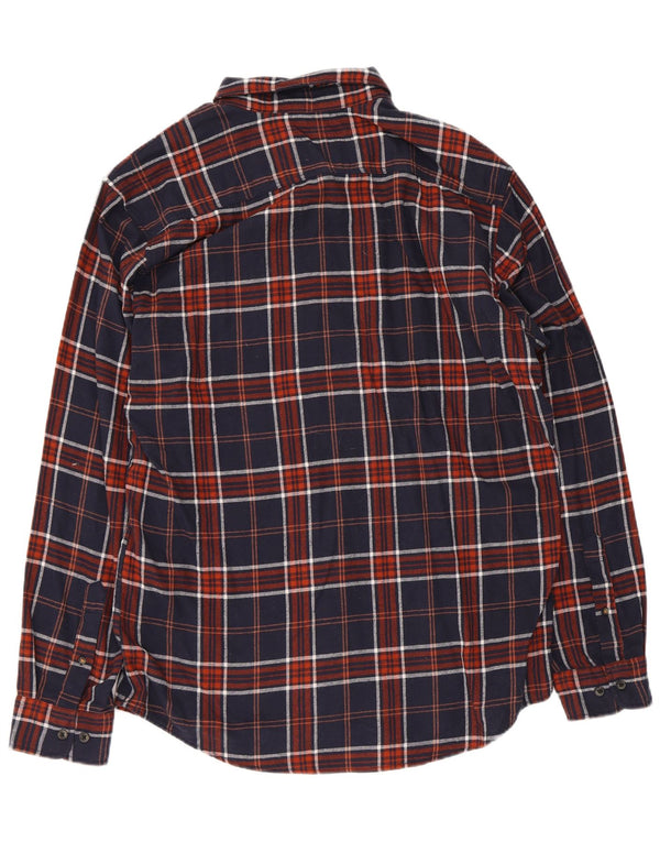 Мужская фланелевая рубашка Jack & Jones XL, темно-синяя клетка, хлопок