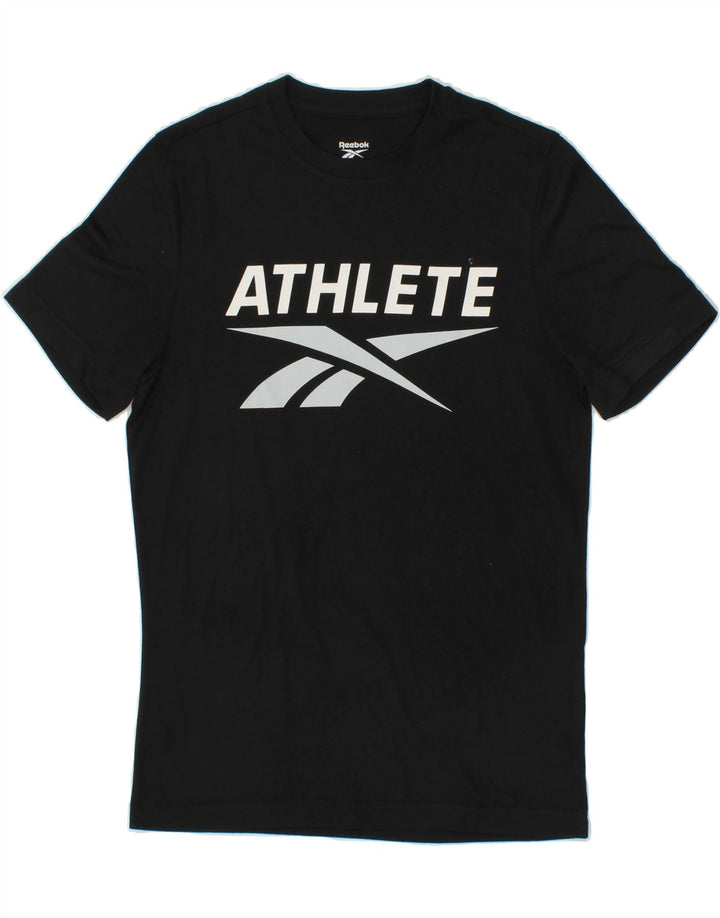 REEBOK Mens Graphic T-Shirt Top Small Black Vintage Reebok and Second-Hand Reebok from Messina Hembry 