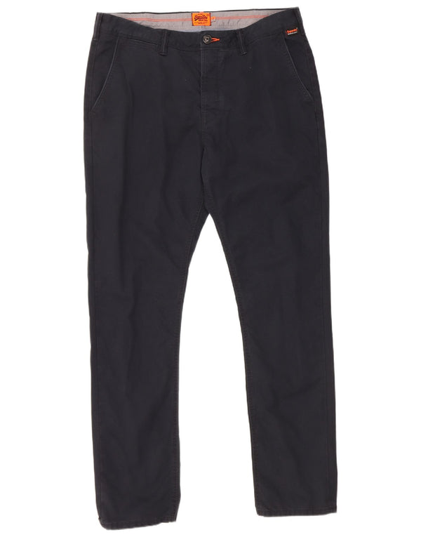 Мужские узкие брюки-чиносы Superdry XL W36 L31, темно-синие, хлопок