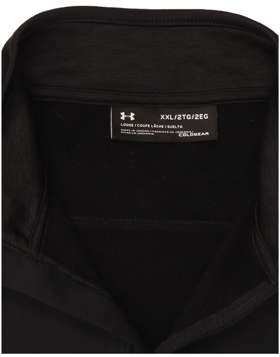 Мужской пуловер с воротником на молнии Under Armour, спортивный костюм, топ 2XL, черный