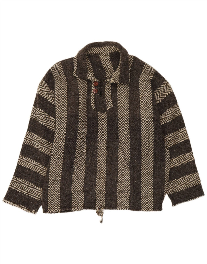 Мужской свитер с воротником поло VINTAGE XL, серый с шевроном ацтеков