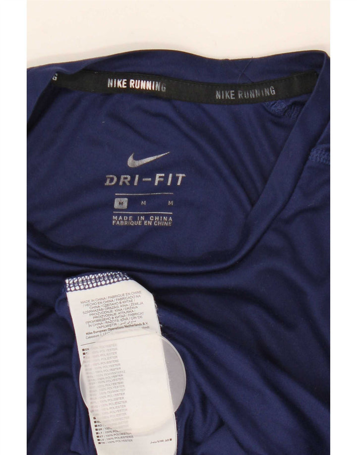 Мужской топ Nike Dri Fit с длинным рукавом, средний темно-синий, полиэстер