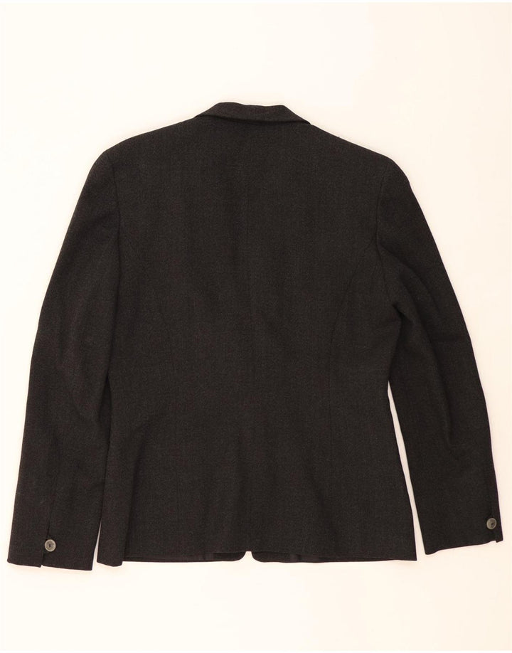 LOUIS LONDON Womens 1 Button Blazer Jacket UK 14 Medium Grey Vintage Louis London and Second-Hand Louis London from Messina Hembry 