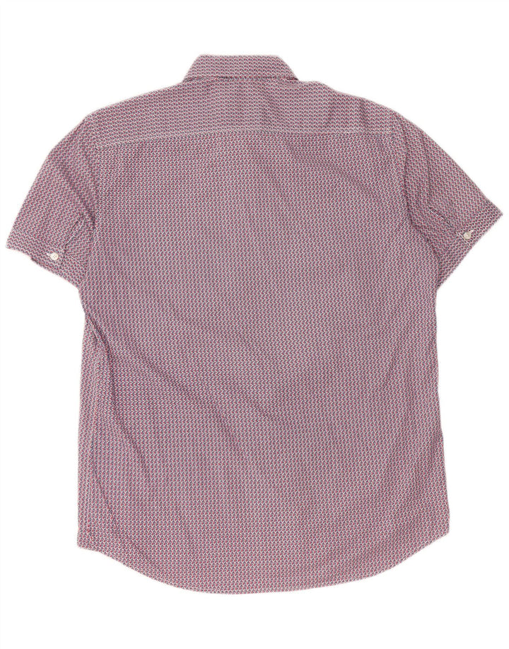 Мужская рубашка обычного кроя Carrera с коротким рукавом, большая красная хлопковая рубашка с геометрическим рисунком