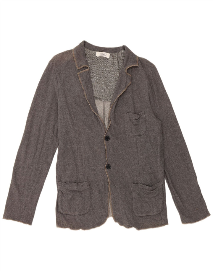 ZARA Mens Cardigan Sweater XL Grey Viscose