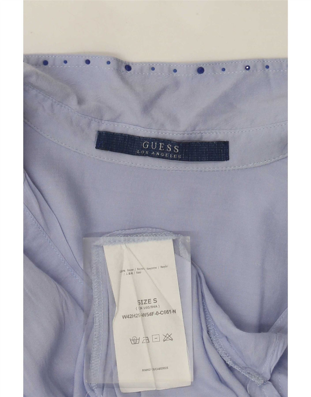 Женская туника оверсайз с рукавом 3/4 Guess UK 10, маленький синий пятнистый вискоза