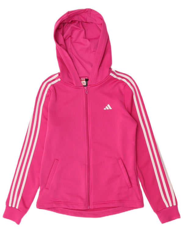 Свитер с капюшоном на молнии для девочек Adidas 14-15 лет, розовый полиэстер