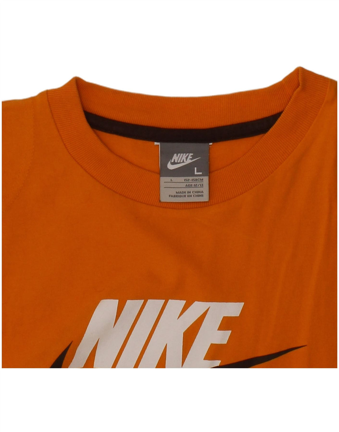 NIKE Boys Graphic Vest Top 12-13 Years Large Orange Colourblock
