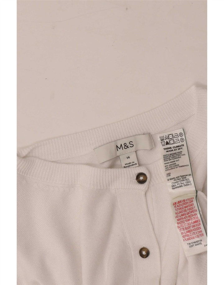 Женский кардиган Marks & Spencer UK 14 Средний Белый Вискоза