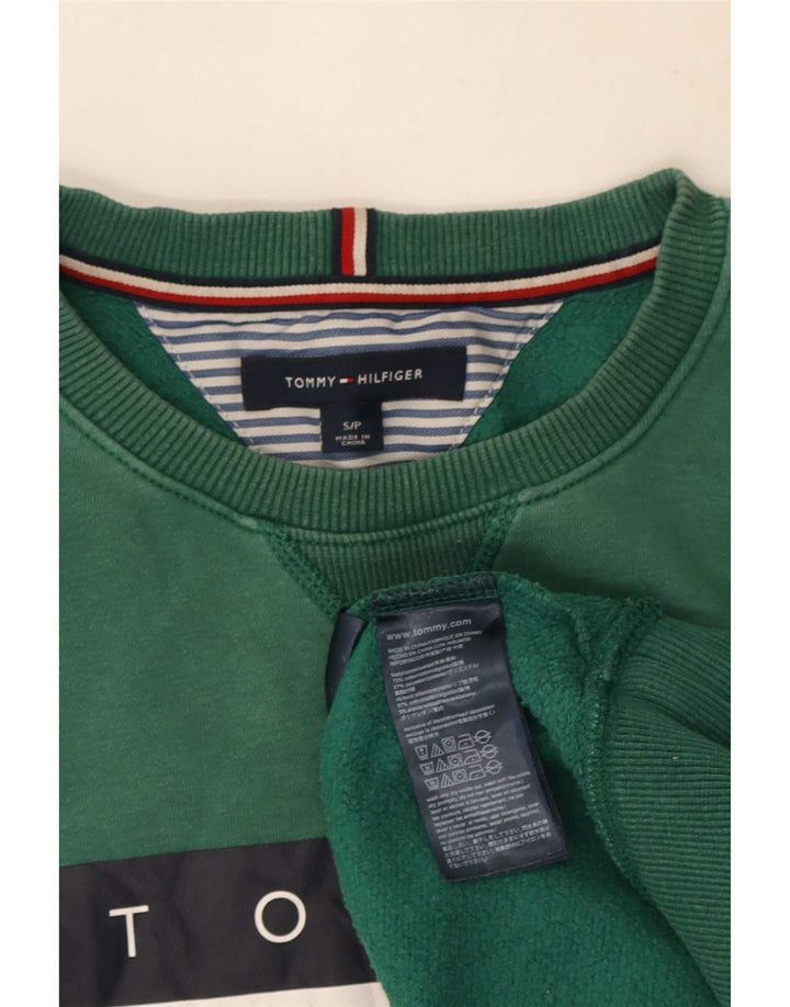 Мужской свитшот с рисунком Tommy Hilfiger, маленький зеленый хлопковый джемпер