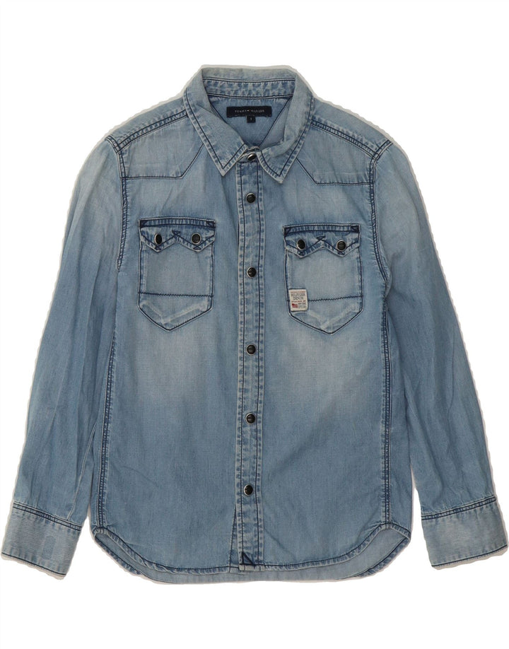 TOMMY HILFIGER Boys Denim Shirt 6-7 Years Blue Cotton Vintage Tommy Hilfiger and Second-Hand Tommy Hilfiger from Messina Hembry 