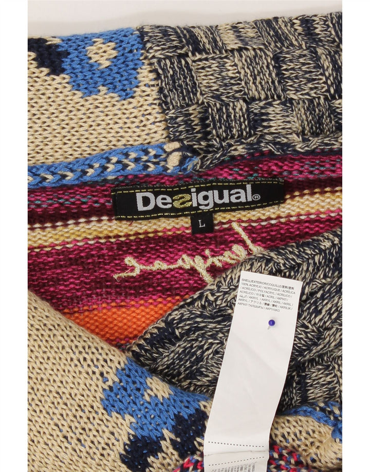 Женский кардиган Desigual UK 14, большой разноцветный пэчворк