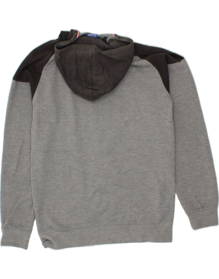 CHAMPION Mens Graphic Hoodie Jumper Medium Grey Colourblock Vintage Champion and Second-Hand Champion from Messina Hembry 