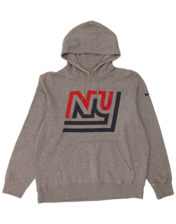Мужской джемпер с капюшоном с рисунком NFL New York Giants, размер XL, серый хлопок