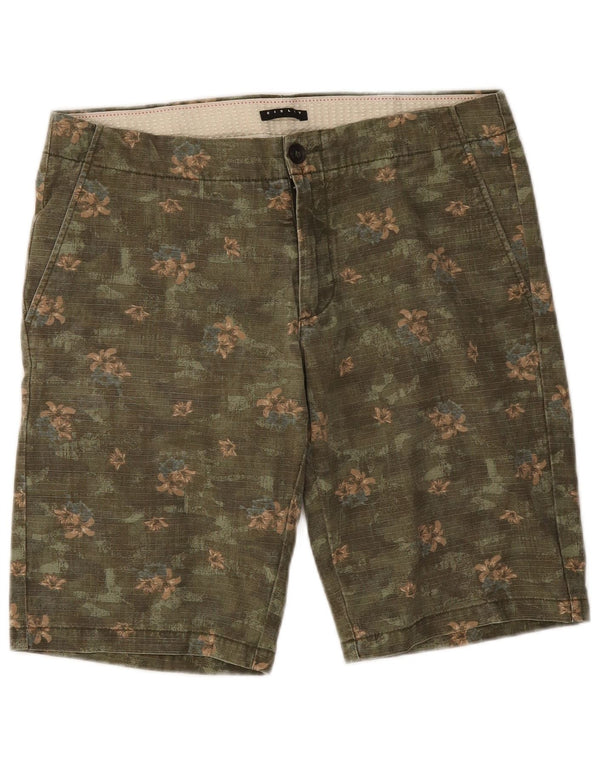 Мужские шорты чинос Sisley IT 46 Small W32 Хаки Цветочный хлопок