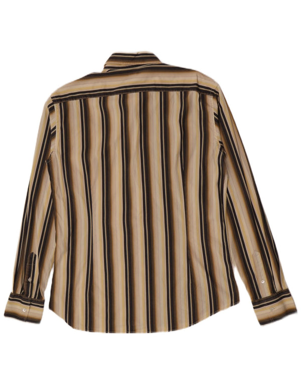 Мужская рубашка Ted Baker, размер 6, 2XL, хлопковая бежевая полоска
