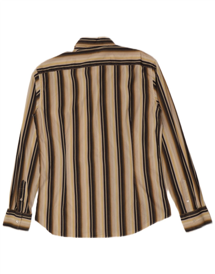 Мужская рубашка Ted Baker, размер 6, 2XL, хлопковая бежевая полоска