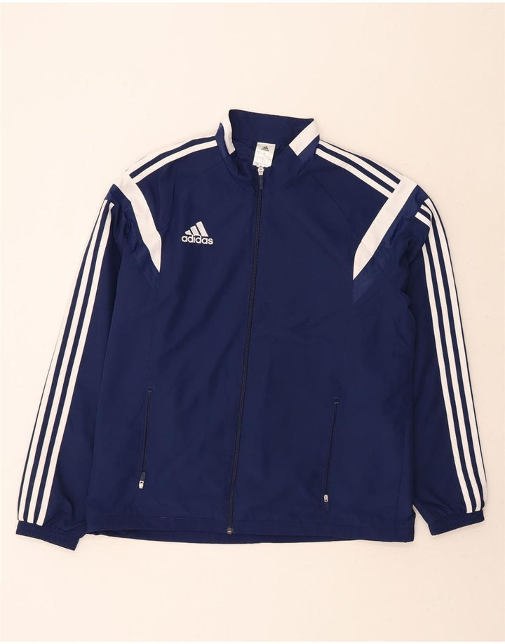 ADIDAS Mens Tracksuit Top Jacket Large Navy Blue Colourblock Polyester Vintage Adidas and Second-Hand Adidas from Messina Hembry 