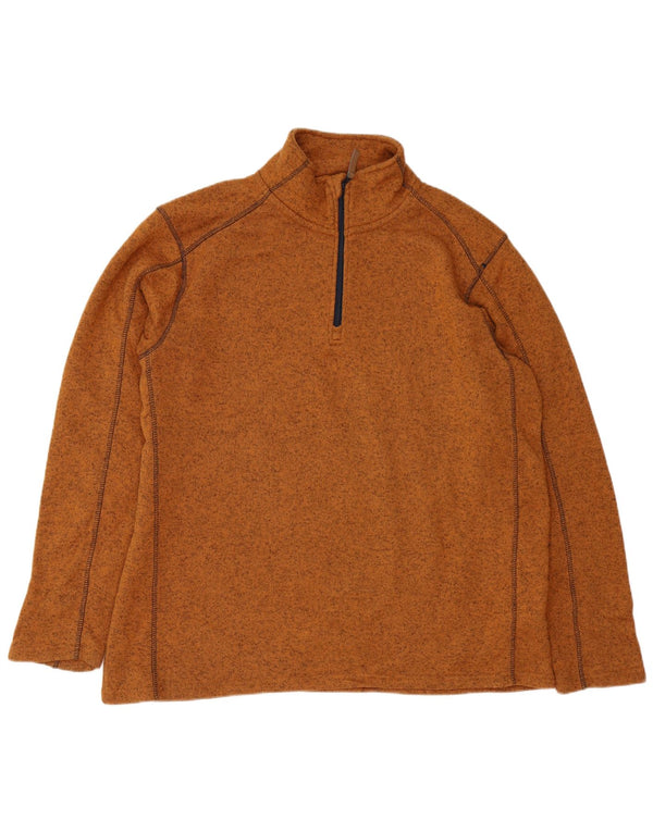 MOUNTAIN WAREHOUSE Мужской свитер с воротником на молнии 2XL Коричневый в крапинку