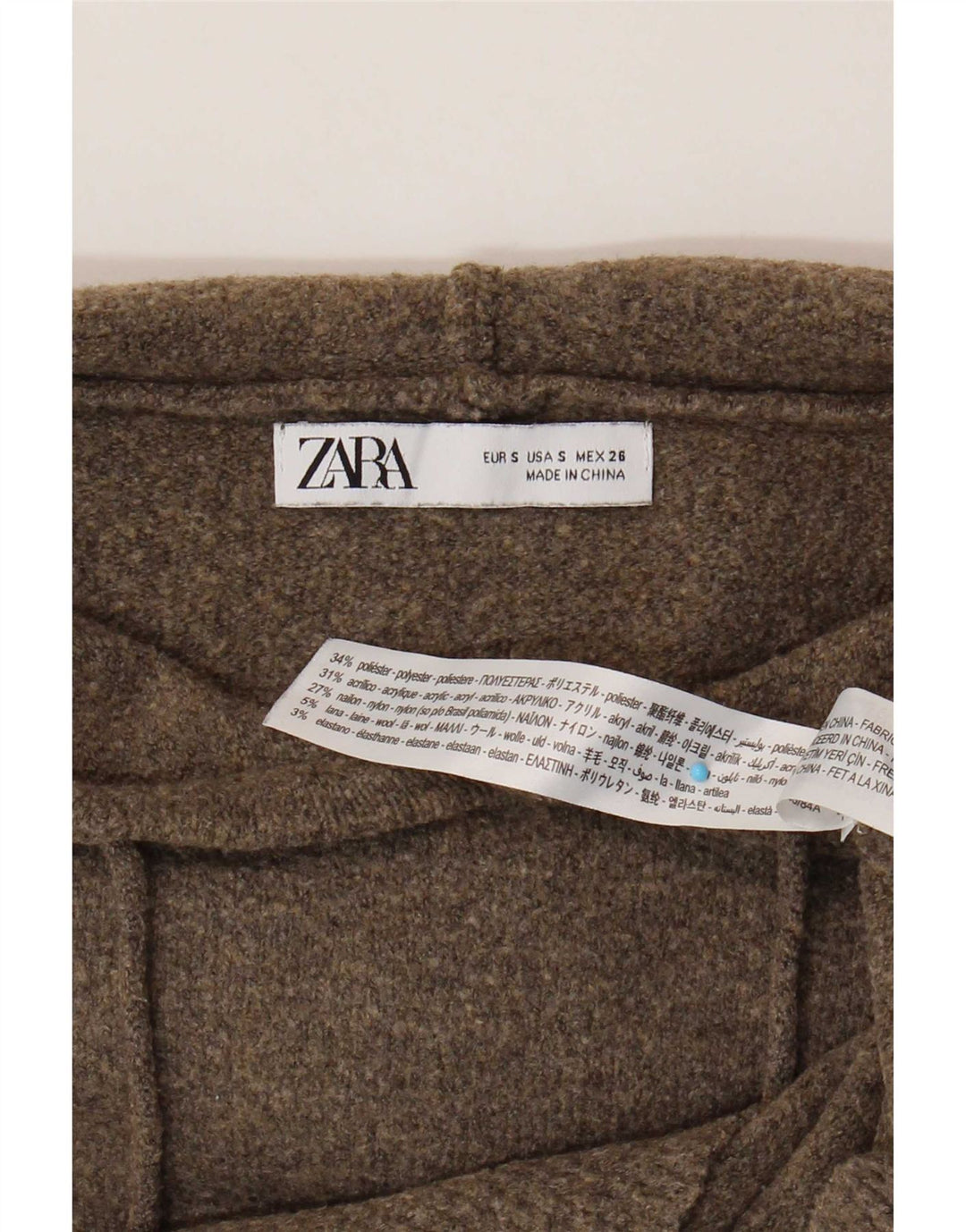 Женский свободный джемпер с капюшоном Zara UK 10, маленький коричневый полиэстер
