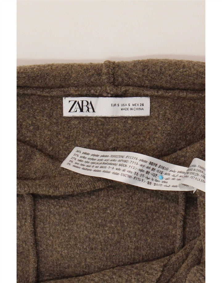 Женский свободный джемпер с капюшоном Zara UK 10, маленький коричневый полиэстер