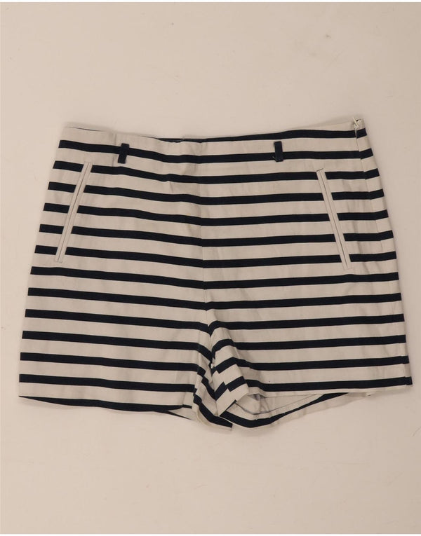 Женские повседневные шорты Zara W30, темно-синие, хлопковые в полоску, большие размеры