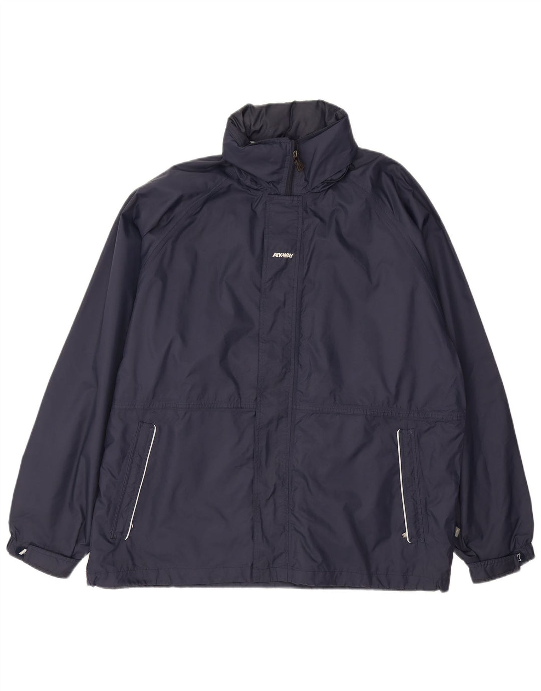 K-WAY Mens Rain Jacket UK 42 XL Navy Blue Polyamide