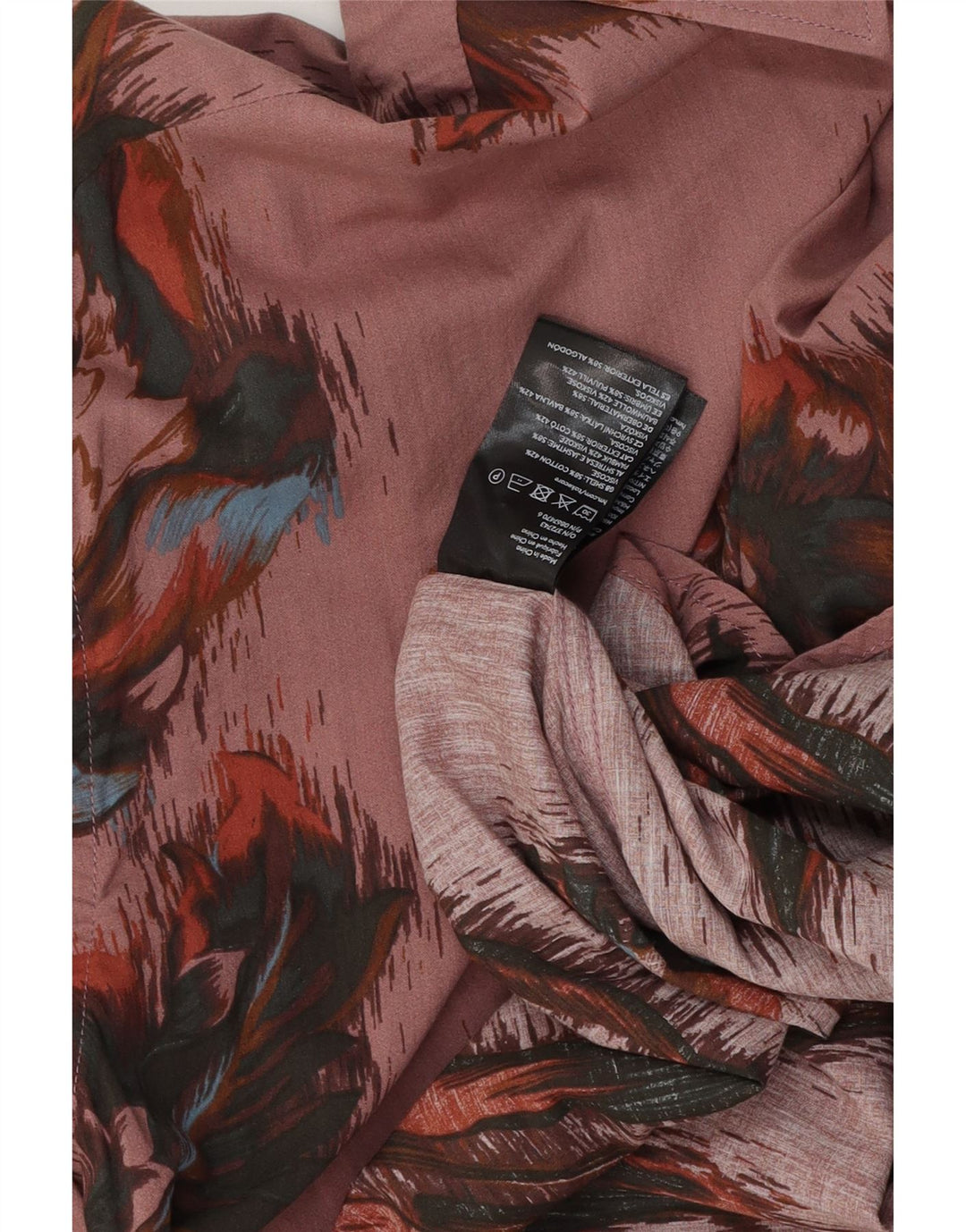 VINTAGE Мужская рубашка из хлопка большого размера розового цвета с цветочным принтом