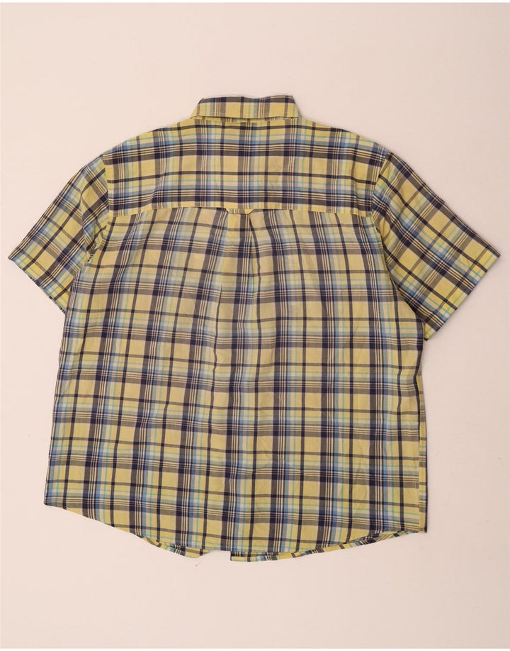 Мужская рубашка Chaps с коротким рукавом XL, желтая клетка, хлопок