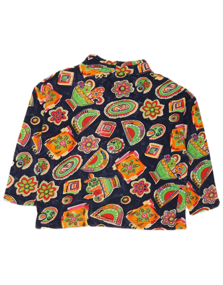 Свитшот BENETTON для девочек 11–12 лет, большой темно-синий с цветочным принтом