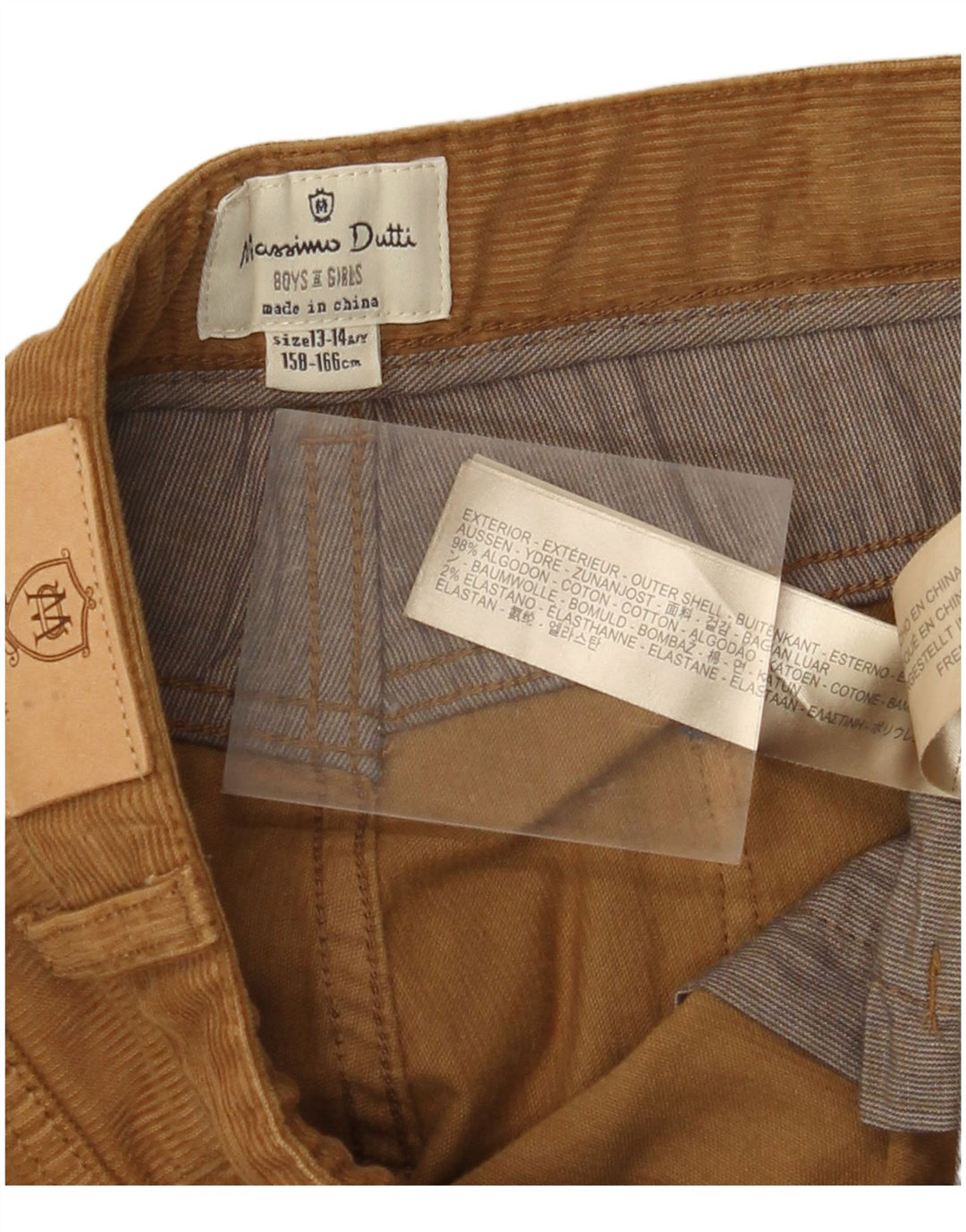 MASSIMO DUTTI Узкие вельветовые брюки для мальчиков 13-14 лет W28 L32 Коричневые хлопковые