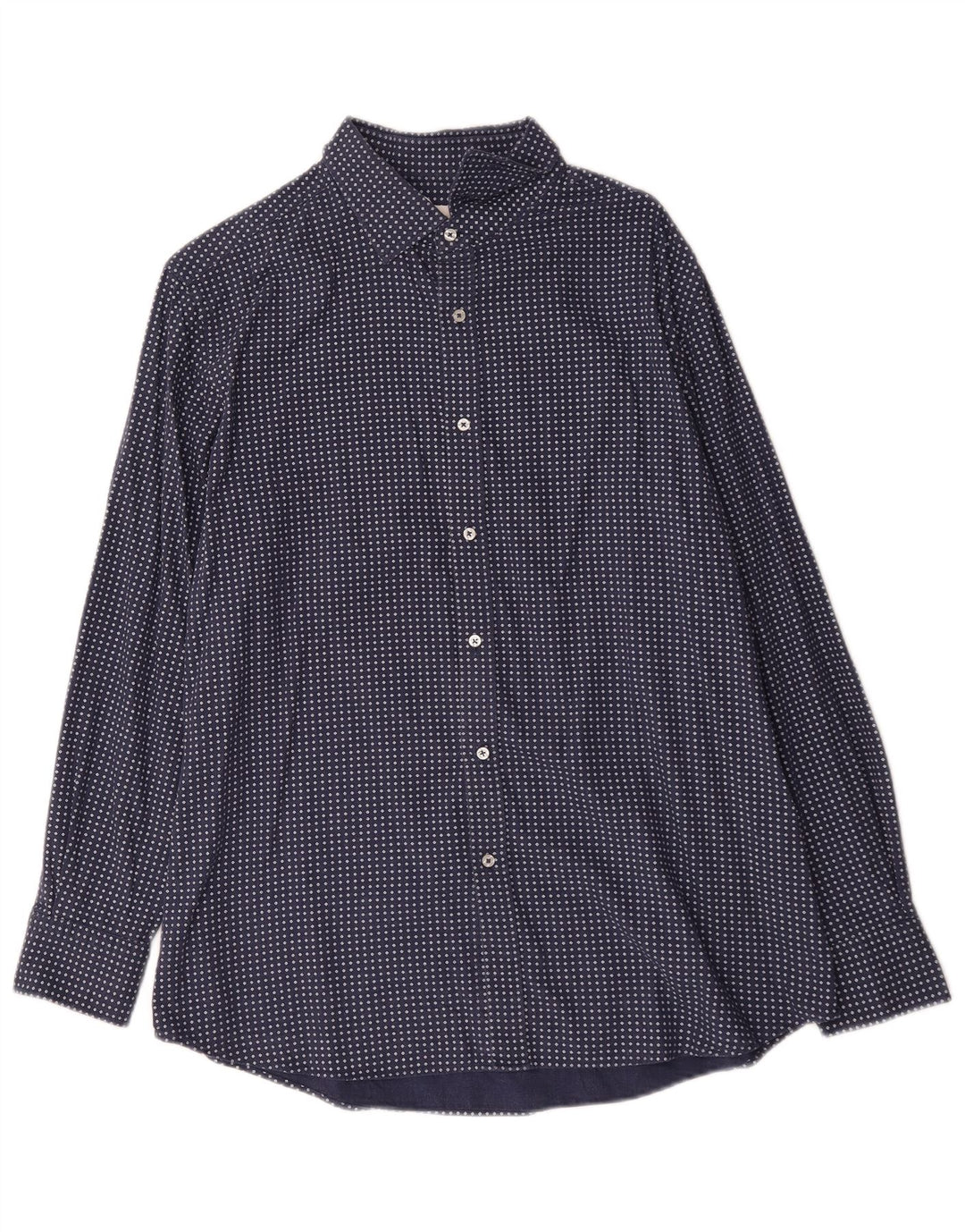 Мужская рубашка Massimo Dutti XL, синяя, хлопок с геометрическим рисунком
