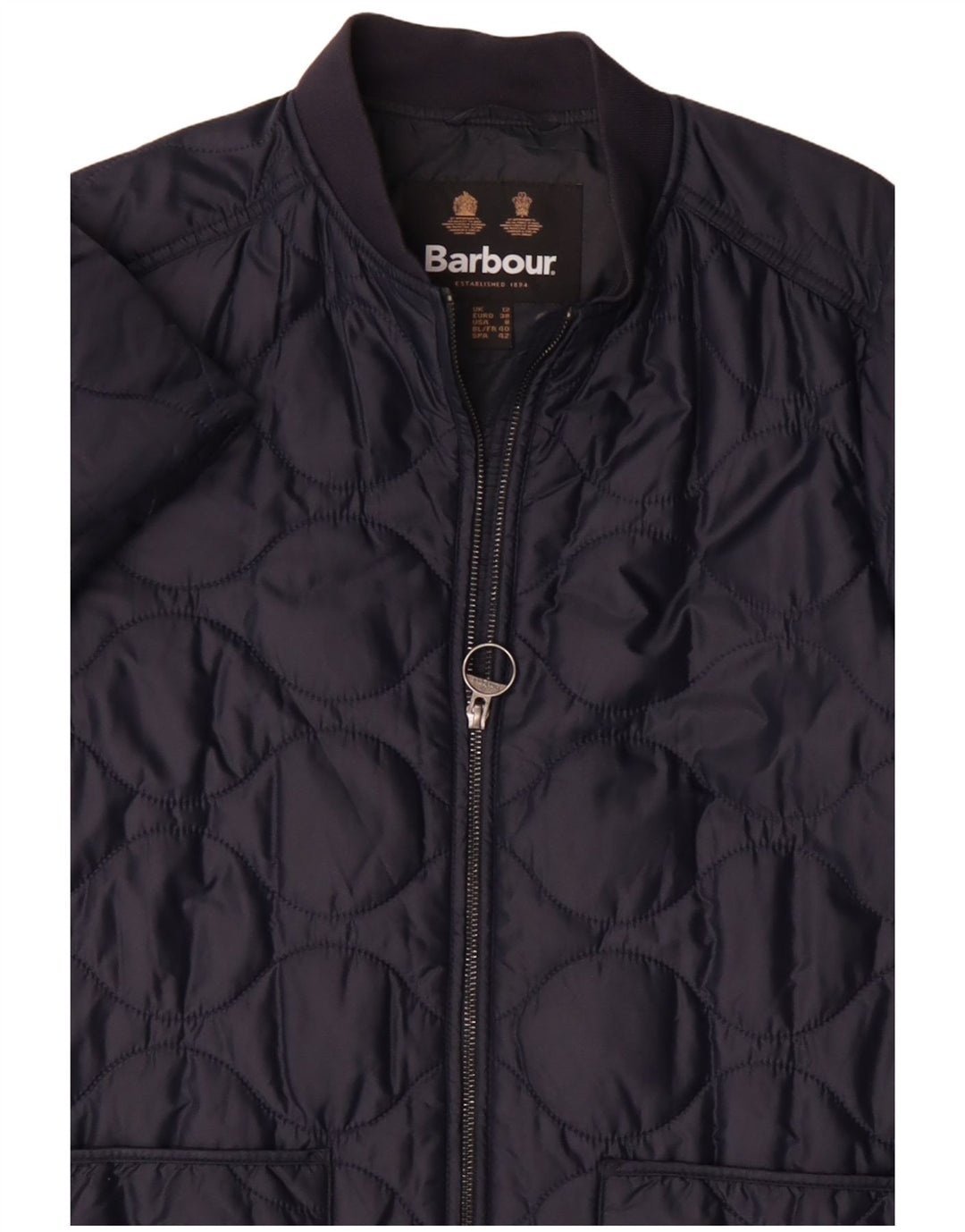 Женское длинное пуховое пальто Barbour UK 12 Medium Navy Blue
